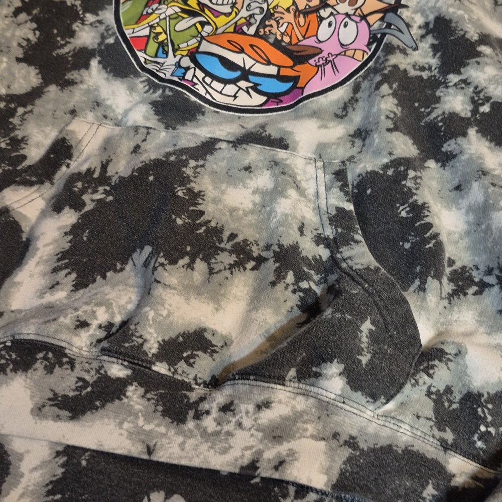 Cartoon Network Black & White Tie-Dye Pullover Hoodie Sz. XXL - Picture 5 of 7